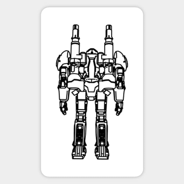 Robot Line Art Sticker by Polahcrea